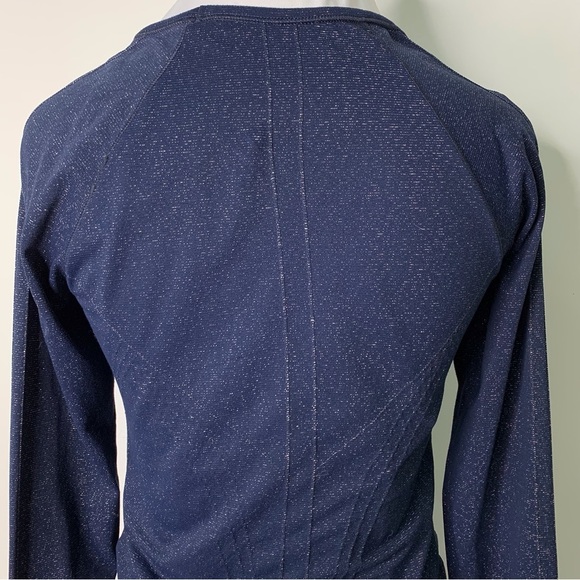 Athleta Women's Speedlight Glow Navy Sparkle Long Sleeve Top Size Small - Picture 8 of 11